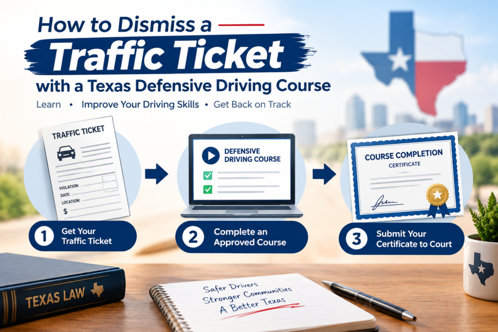 How to dismiss a Texas traffic ticket with a defensive driving course if eligible